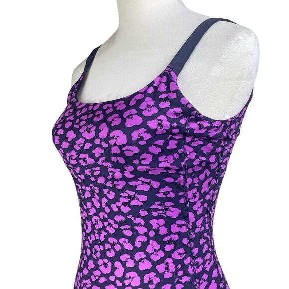 Lululemon Barre None Purple Cheetah Print Built-in Bra Straps Workout Tank Top - Picture 6 of 10